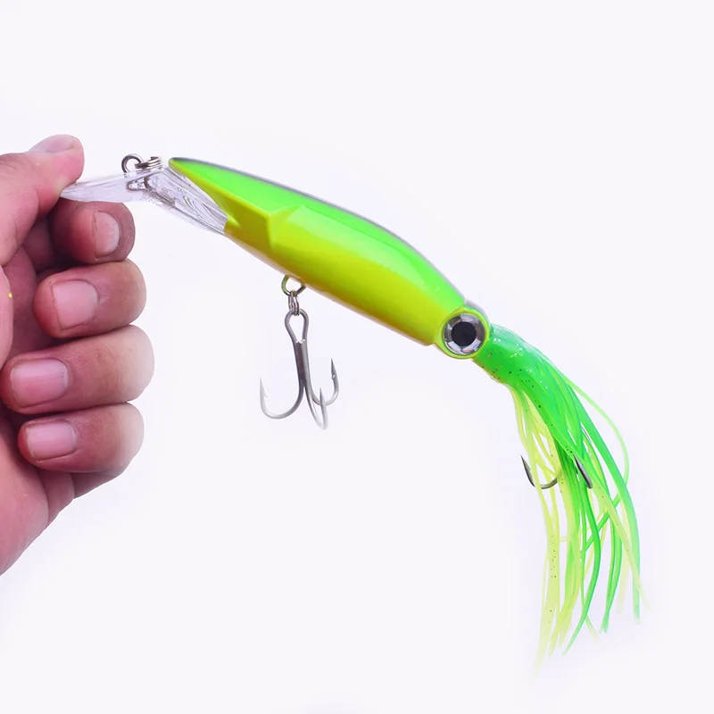 1 piezas 23cm 44g pulpo de señuelo de pesca 6 colores calamar cebo duro de acero de alto carbono gancho pulpo Manivela para atún mar encanto herramientas - imagen 5