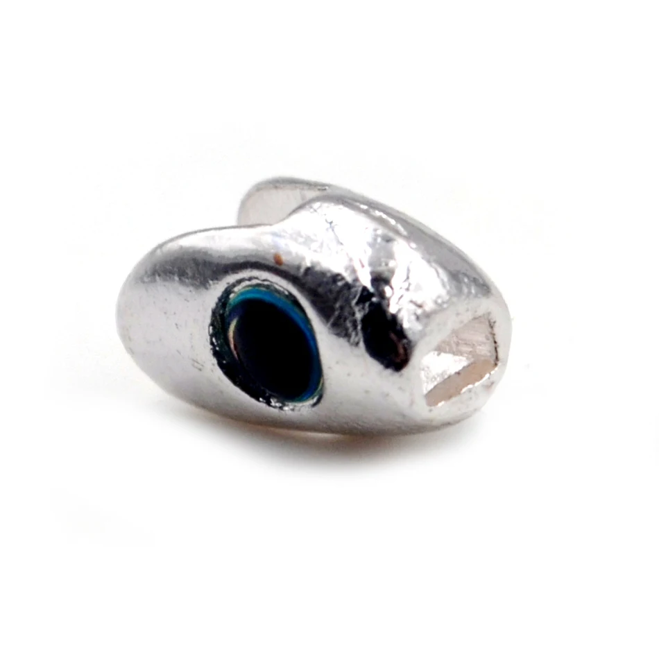 Jig Head MNFT Plateado Ojos 3D – Cabeza Ponderada Pesca con Mosca - imagen 3