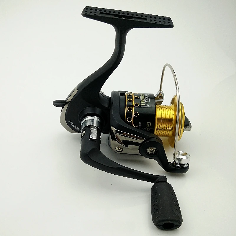Carrete de pesca giratorio Galaxy 2000 de alta calidad, rodamiento de bolas de metal, 10 + 1, relación de engranaje 5,2: 1, reell rápido negro