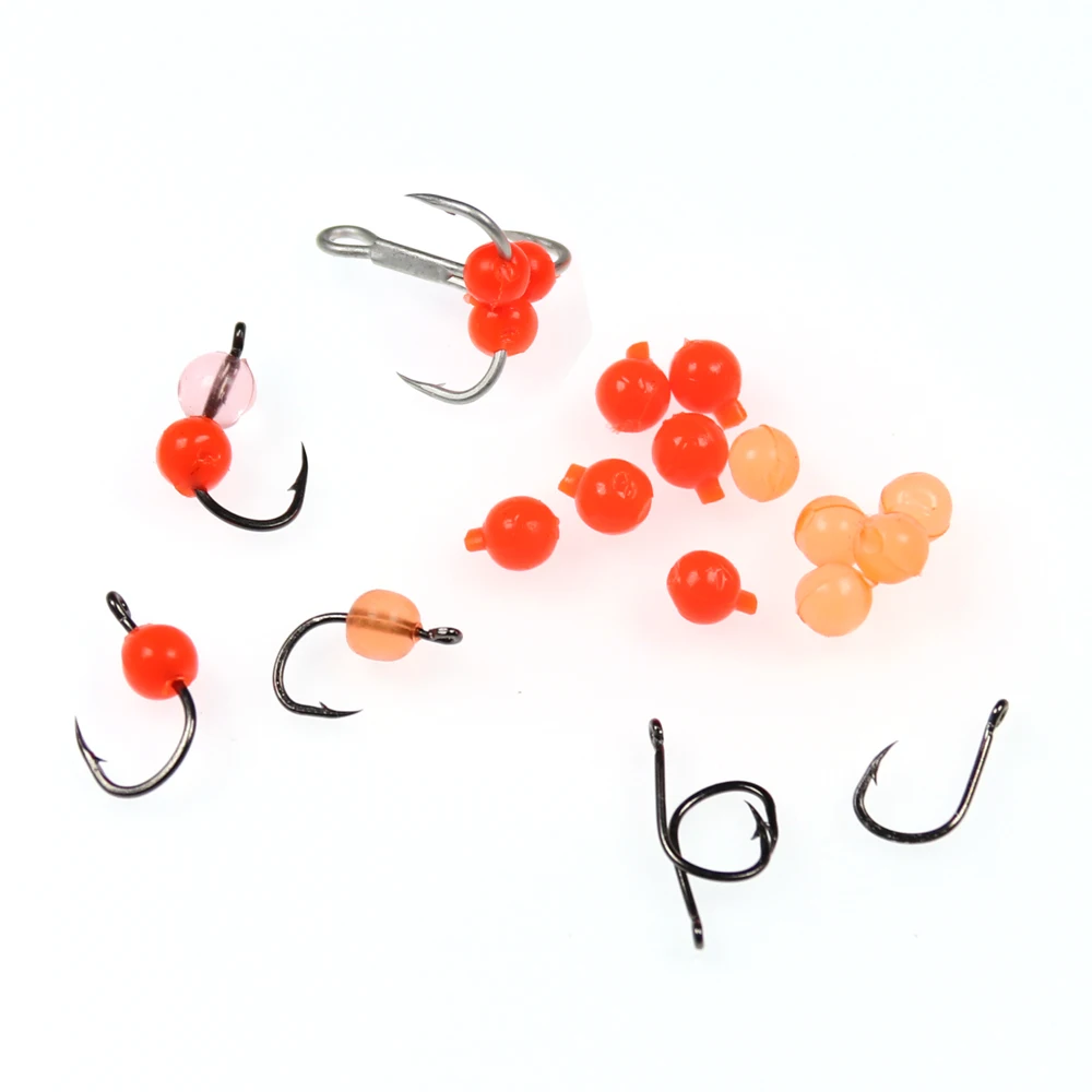 Bimoo 50 unids/bolsa 4mm realista salmón pez huevo mosca para anzuelo triple cebo naranja - imagen 5