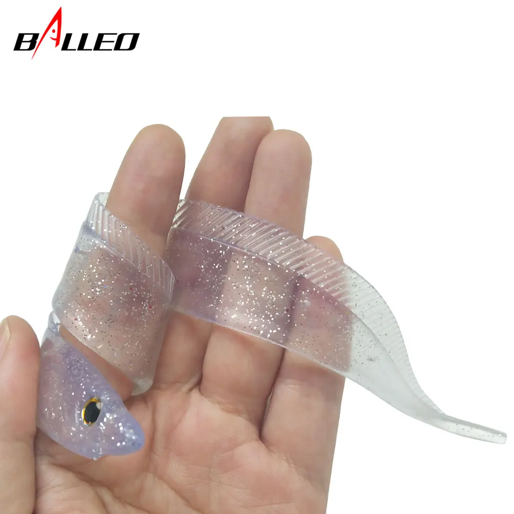 Balleo 2 uds/señuelo de pesca 15cm/22cm/29cm cola de pelo grande suave Swim Anguila cebo suave aparejos de pesca - imagen 2