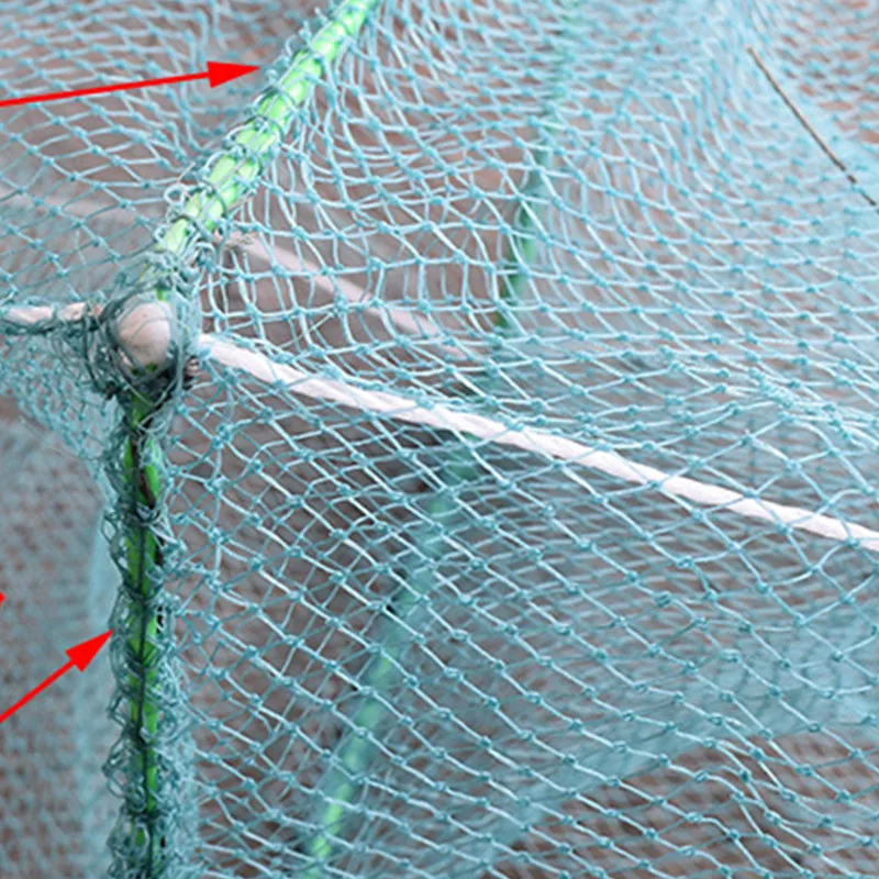 Jaula De pesca fuerte De 10m, Material anudado De 27 secciones, herramienta De pesca De camarón, productos De pesca al aire libre, Red De pescado - imagen 4