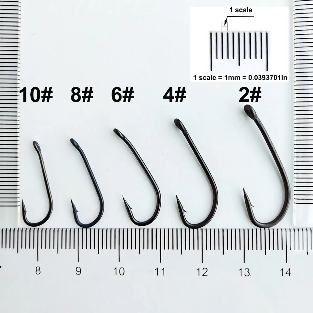 1000 Uds. Anzuelo de carpa con revestimiento anticorrosión, anzuelos de púas con ojos circulares, cabezal de Jigging de vástago largo para Pesca de carpa - imagen 4