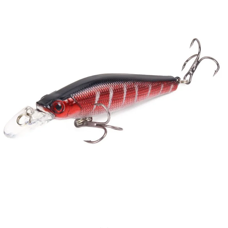 Señuelos de Pesca de piezas, pececillos artificiales de plástico duro, Crankbait, ojos 3D Isca, coloridos, Wobblers, lubina, pez falso, carpa, 9g/80mm