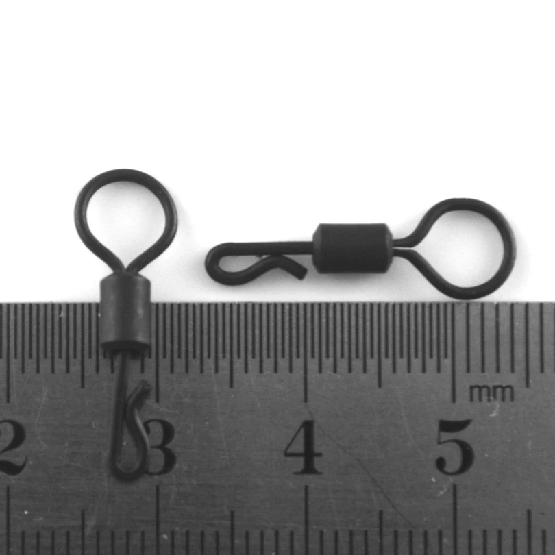 MNFT 20 piezas aparejos de pesca Snap Big Eye pesca de carpa giratorios de cambio rápido en forma de Q alargar materia conectores de pesca de Color negro - imagen 4