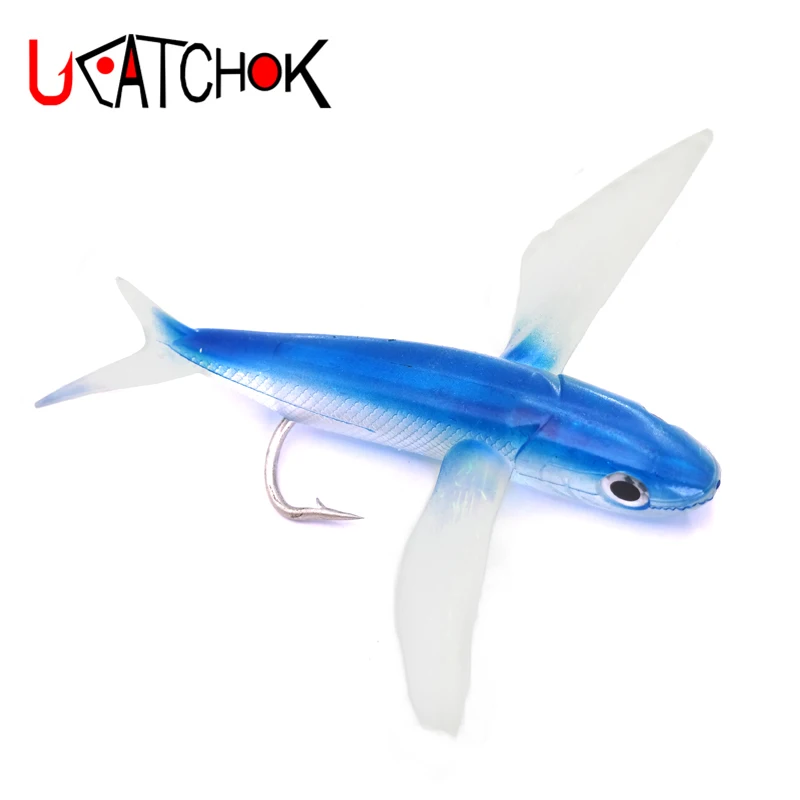 Señuelo de pez volador artificial, cebo grande de gel de sílice para pesca de atún, 125g, 20cm, 2 unids/paquete - imagen 2