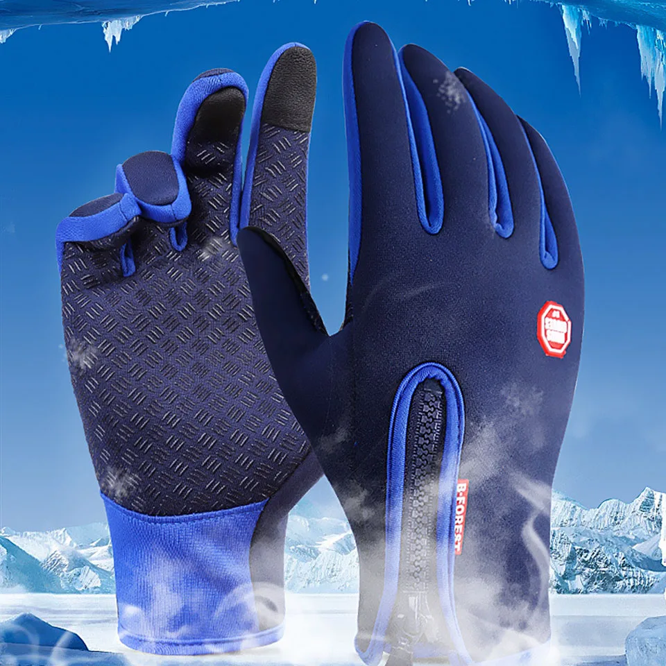 WALK FISH-guantes de Pesca de dedo completo, a prueba de viento, cuero cálido, antideslizante, transpirable, Fitness, Pesca, ciclismo, Invierno