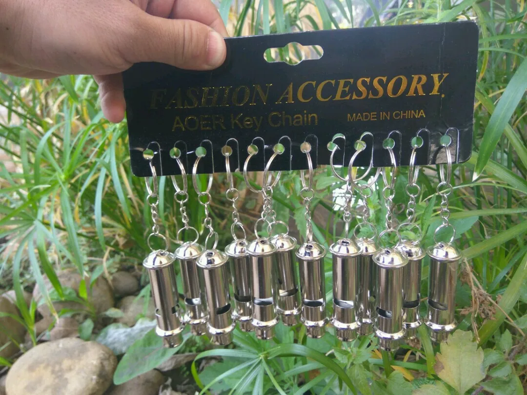 Silbato de acero inoxidable de alta frecuencia para supervivencia al aire libre, silbato de metal salvavidas de alta decibel, 12 unidades por lote - imagen 2