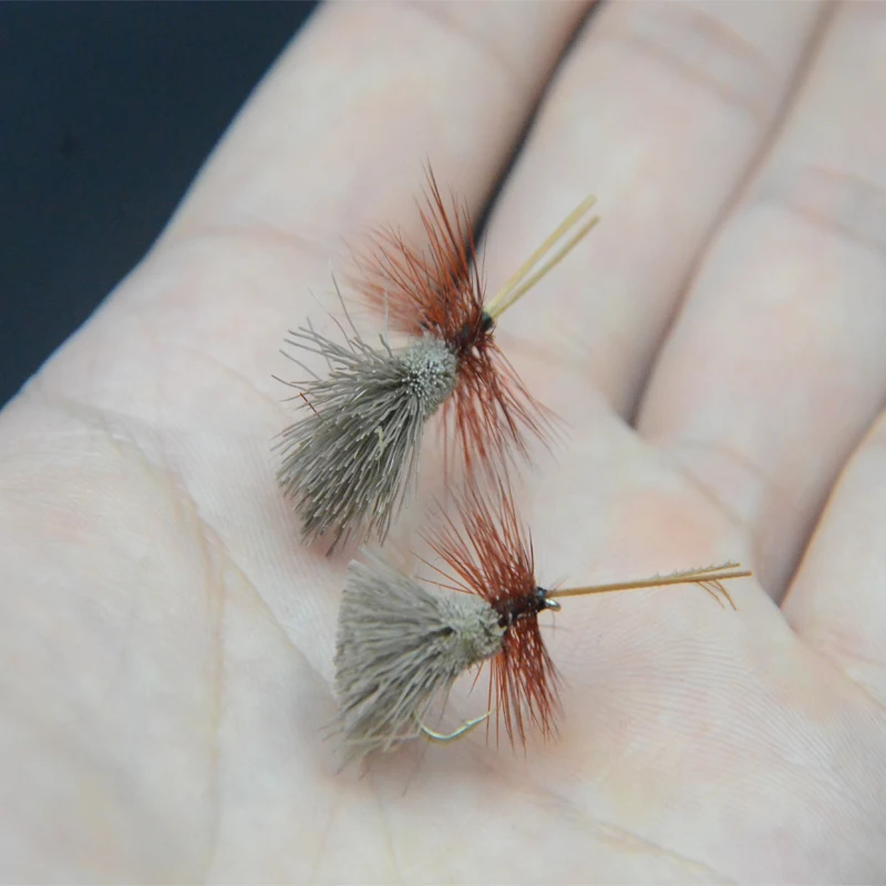 CONTEMPLADOR 4 unids/caja 12 #   Goddard Natural Caddis patrón de agua muelas secas flotando en agua pelo de ciervo cuerpo señuelo de pesca con mosca - imagen 2