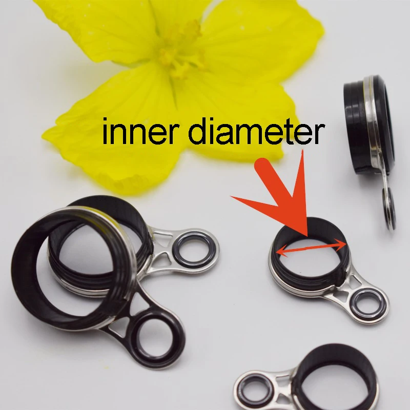 2 unids/bolsa anillo guía de caña de pescar en roca 1,5mm-16,5mm ojo guía caña de pescar telescópica Kit de reparación DIY accesorios de aparejos A134 - imagen 2