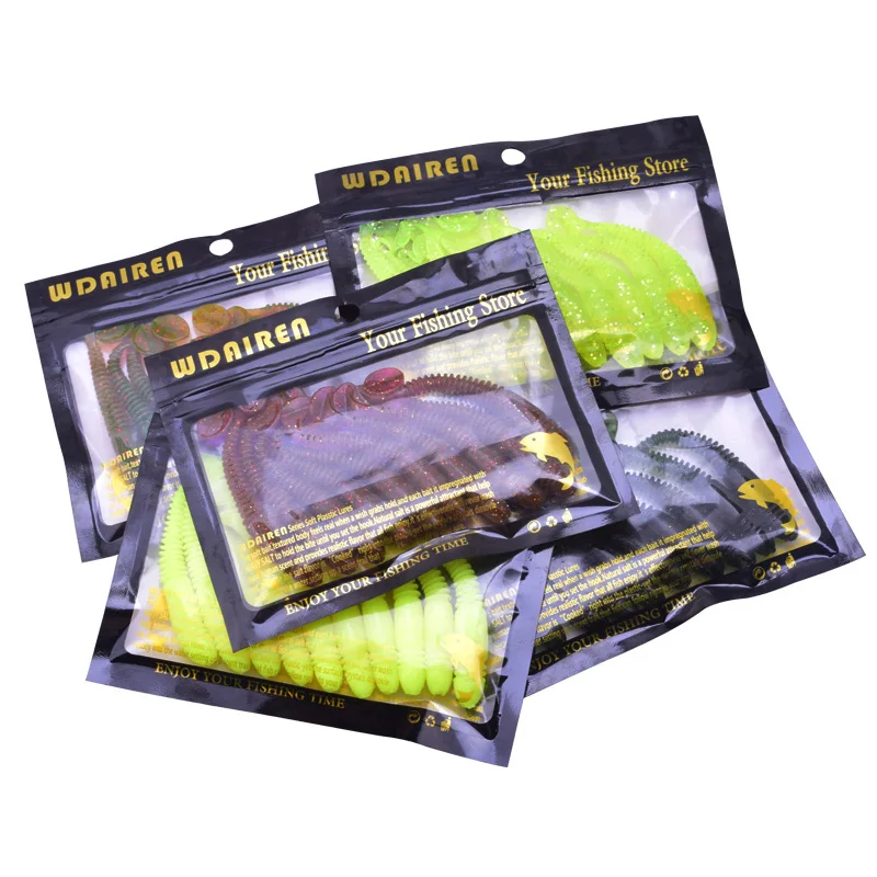 10 Uds. Señuelos blandos de silicona de gusano 7,5 cm 3,2g Wobblers Swimbait sal de caucho Artificial con olor a pescado para cebo de pesca de lubina de carpa - imagen 5