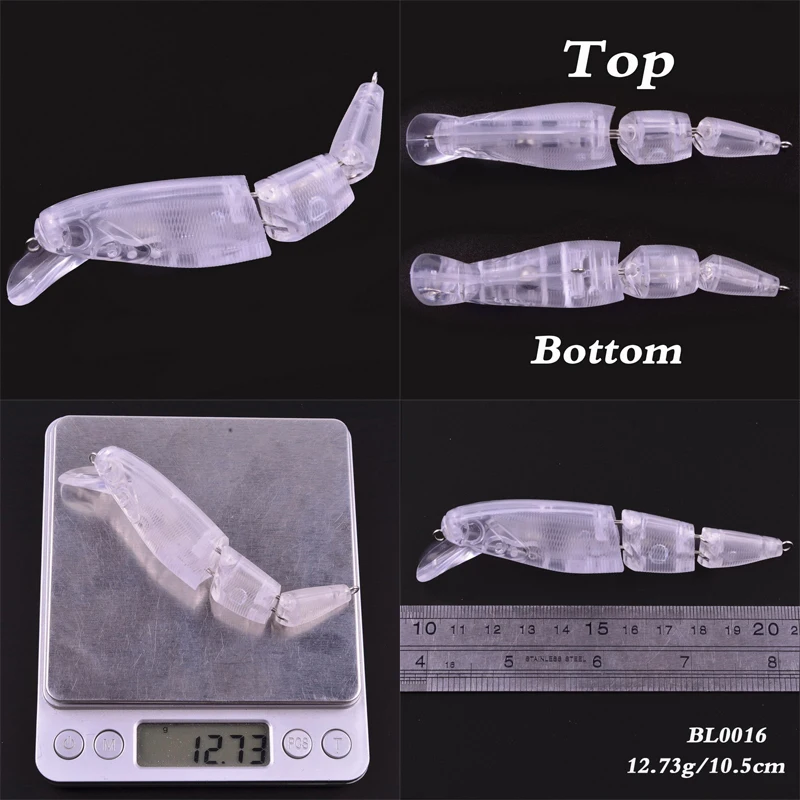 Wobbler-Señuelos de Pesca de Lucio, cebos artificiales en blanco de múltiples secciones articuladas, Crankbait, cebo de pescado falso sin pintar, bricolaje - imagen 3