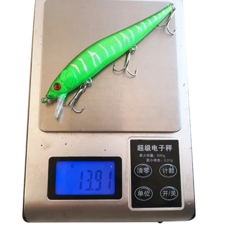 Señuelos de Pesca Minnow Wobblers, cebos flotantes de 11,5 cm y 13,5g, aparejos con ojos 3D Isca Bass, cebo duro Artificial para buceo, 1,5 M, 1 ud. - imagen 2