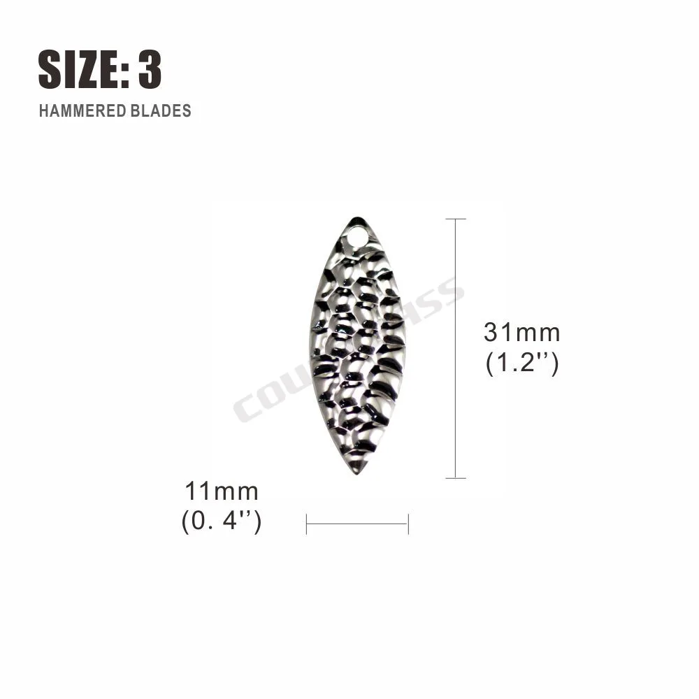Countbass 50 Uds tamaño 3 - 31*11mm níquel acero inoxidable hojas giratorias de hoja de sauce patrón martillado, aparejos de arnés DIY - imagen 4