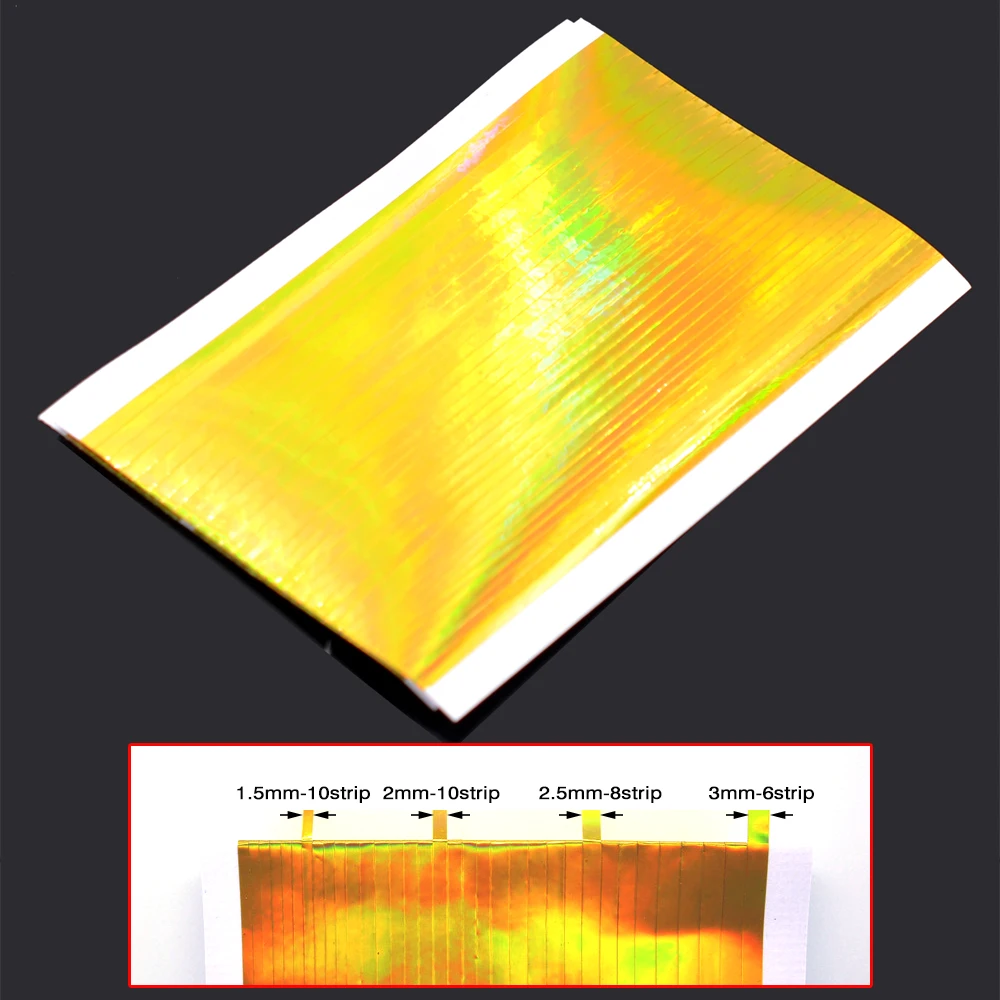 MNFT-pegatinas de película holográfica DIY, 10 piezas, 12x7,3 cm, señuelo de pesca con mosca, película de arcoíris Flash, materiales de atado de moscas de Nymph - imagen 5