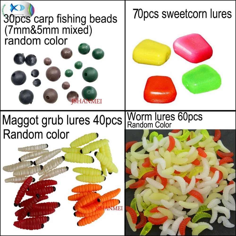 JSM-caja de aparejos de pesca de carpa, cebos artificiales de plástico, cuentas de maíz dulce, señuelos de gusano de imitación, 220 unids/caja - imagen 2