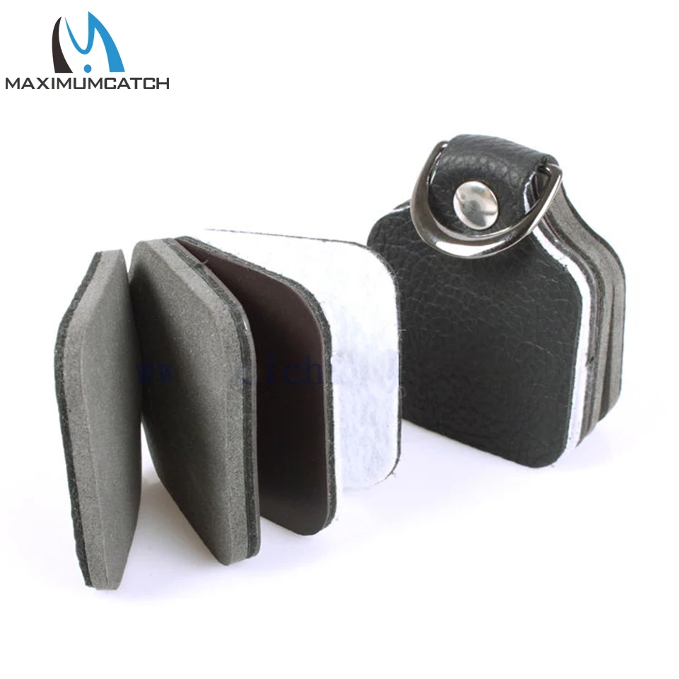 Maximumcatch 2/3 en 1 alisador líder de pesca con mosca y limpiador de líneas herramienta de pesca al aire libre de cuero PU - imagen 3