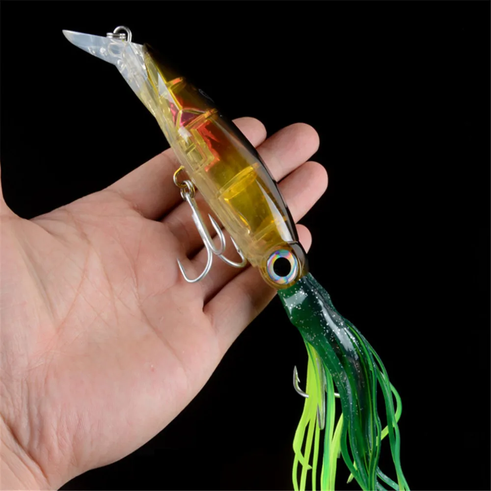 Señuelo de pesca duro de 14cm y 40g, anzuelo de acero de alto carbono, 6 colores, manivela de pulpo para atún Artificial, herramientas de encanto de mar, 1 unidad - imagen 5
