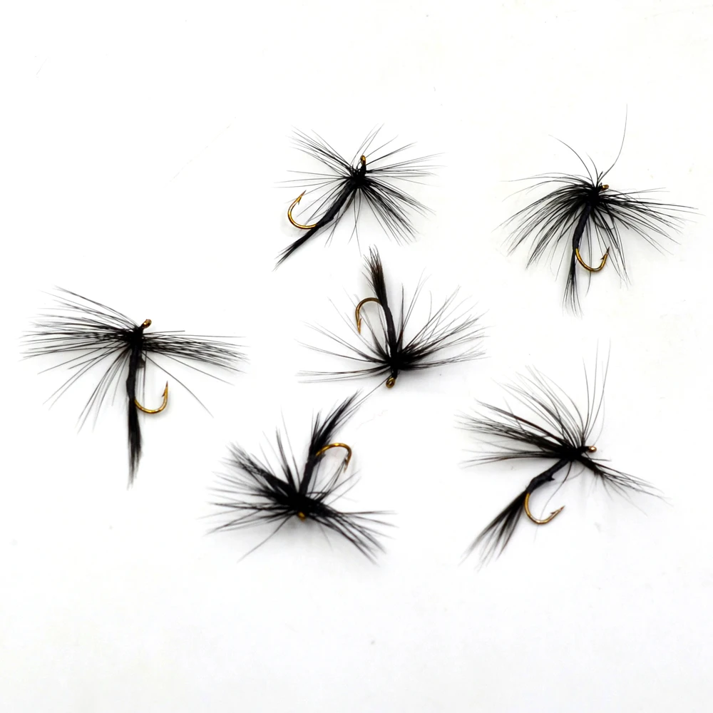 MNFT Moscas Secas Trucha – Señuelos Negros Antimosquitos - imagen 4