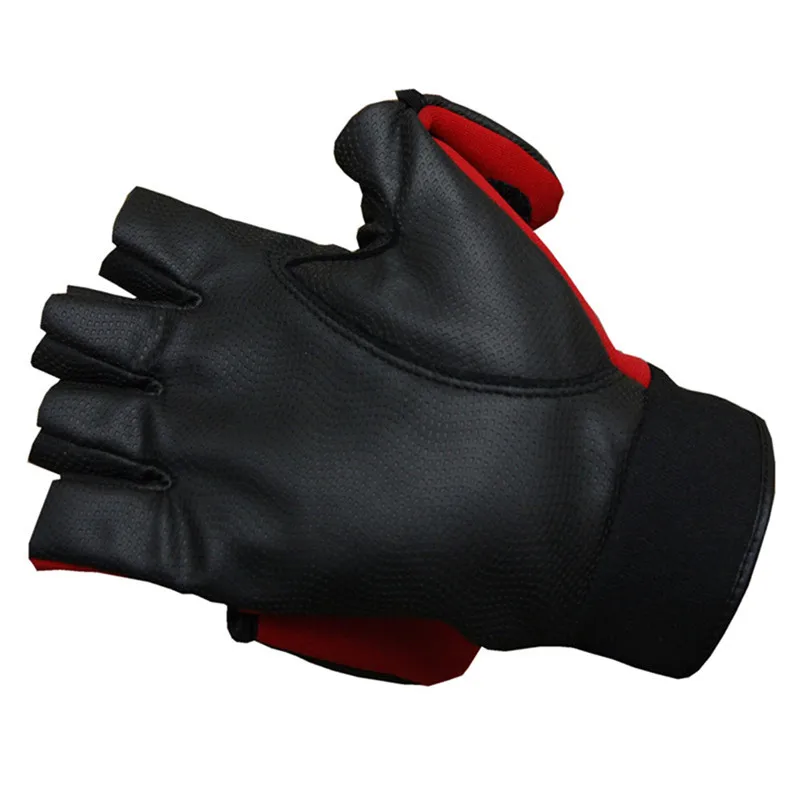 SUNMILE-Wk-06 para hombre y mujer, Guantes de Pesca de Pu resistentes al agua, antideslizantes y duraderos de medio dedo, para invierno - imagen 4
