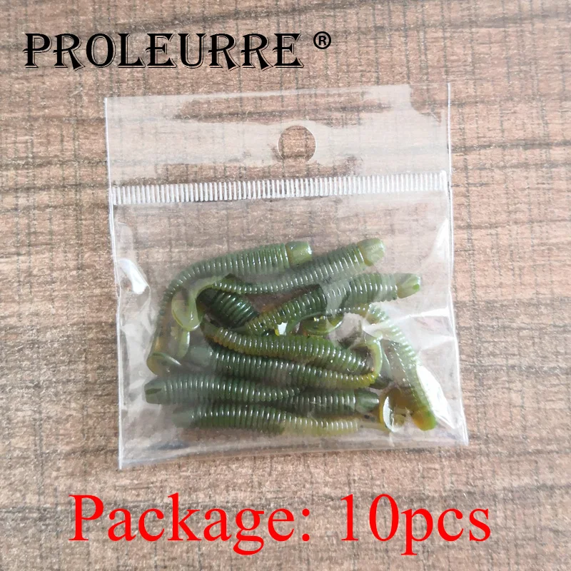 Proleurre-Señuelos de Pesca de gusanos blandos, Wobblers, Swimbait Jig Head, 10 colores, 50mm, 0,7g, lote de 10 unidades - imagen 3