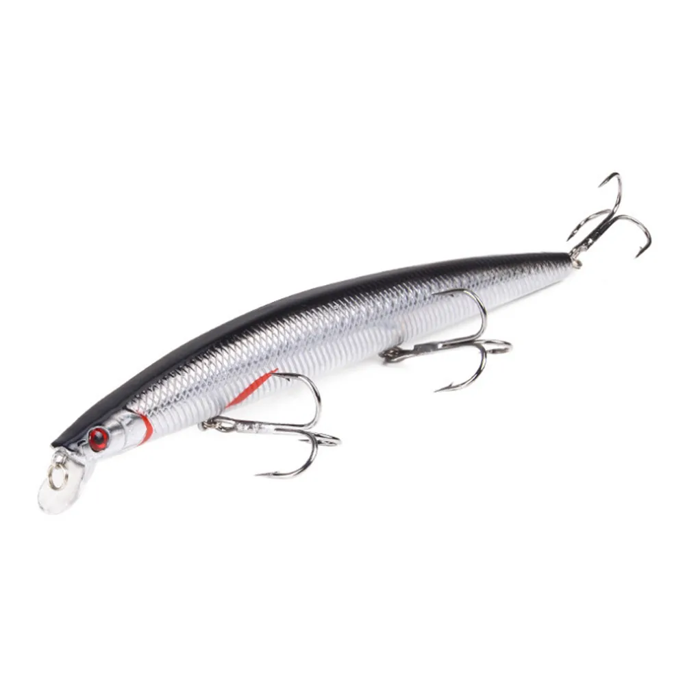 1 Uds 18cm 23g modelo caliente Minnow señuelo de pesca cebo Artificial duro ojos 3D Wobblers Crankbait 2 #   Anzuelos Aparejos de pesca de luccio marino - imagen 5