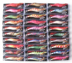 Señuelos luminosos de calamar, anzuelo noctilucente para pesca de camarones, aparejos de pesca, 2,5 #3,5 #, 30 unidades