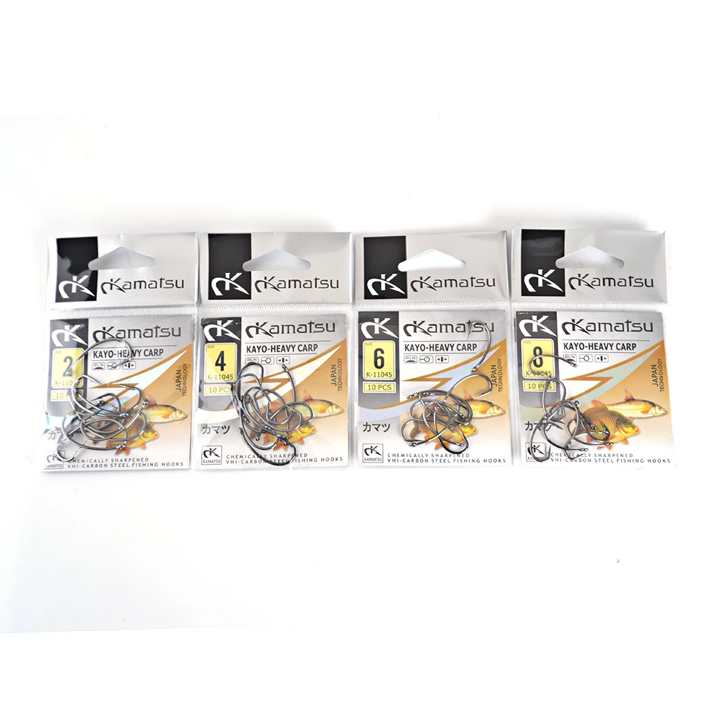 NGB 20PCS 2 #   4 #   6 #   8 #   Gancho de Pesca de carpa KAYO-HEAVY, anzuelo de Pesca con mosca alta, accesorios de aparejos de Pesca de acero al carbono - imagen 5