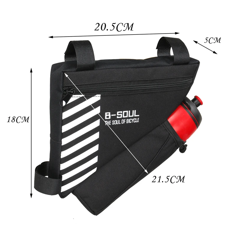 Bolsa triangular para cuadro delantero de bicicleta, bolsa para tubo superior de ciclismo con bolsillo para botella de agua, accesorios para bicicleta, 5 colores, novedad - imagen 2
