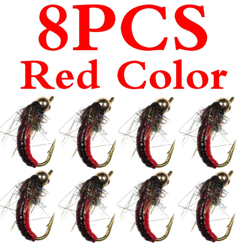 8pcs red color