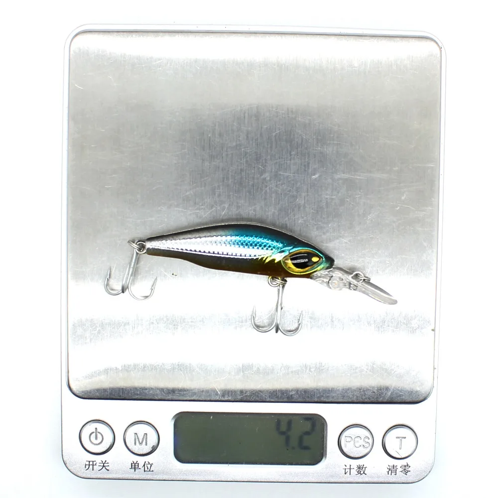 AOCLU-Crankbait hundimiento, señuelo Minnow, sonajero para lubina, agua salada, pesca costera, anzuelo VMC, 50mm, 4,2G, buceo rápido, 1,0 M - imagen 5