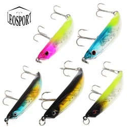 LEOSPORT-SEÑUELOS DE PESCA DE pececillos duros, cebo Artificial de lubina con 2 anzuelos triples, 9cm, 7,6g, 5 colores, novedad