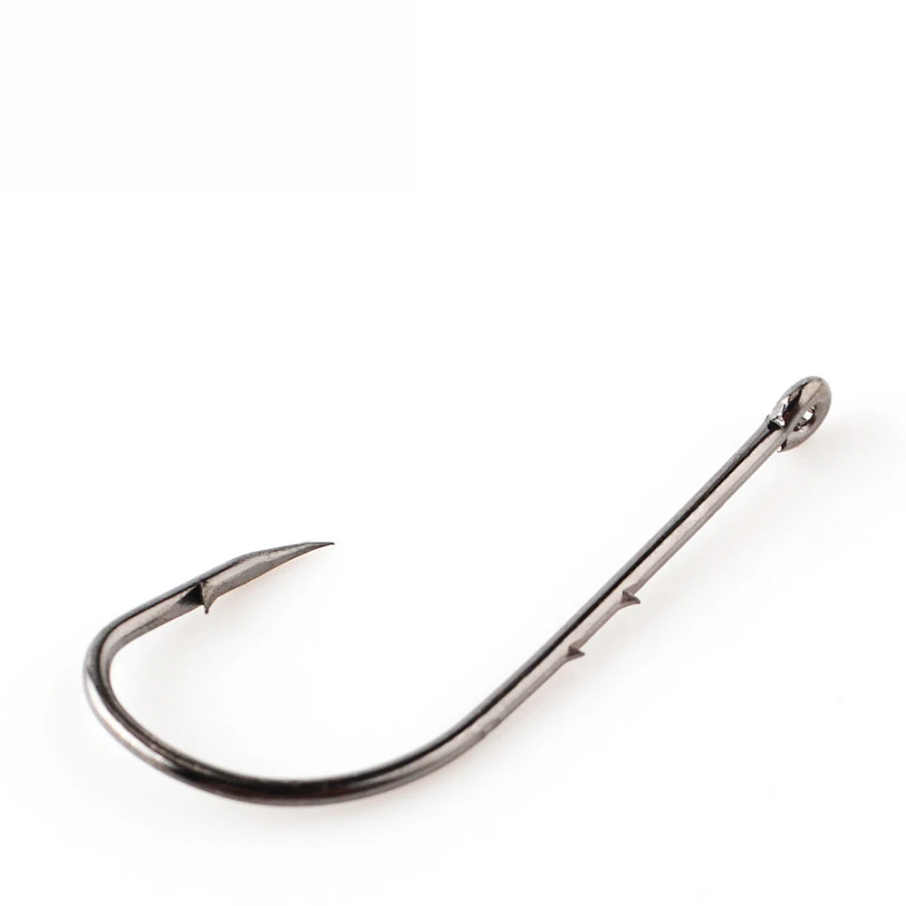 Gancho de pesca de alto carbono, anzuelo individual con ojo, aparejos de pesca de carpa, 10 piezas, 3 #-14 #
