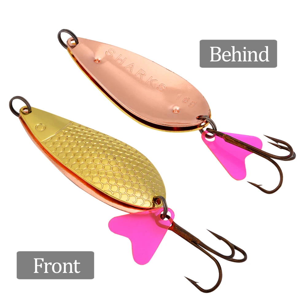 FTK-señuelo de pesca biselado, cebo de manivela, anzuelo triple, cuchara de alambre, 18g, 1 unidad - imagen 5