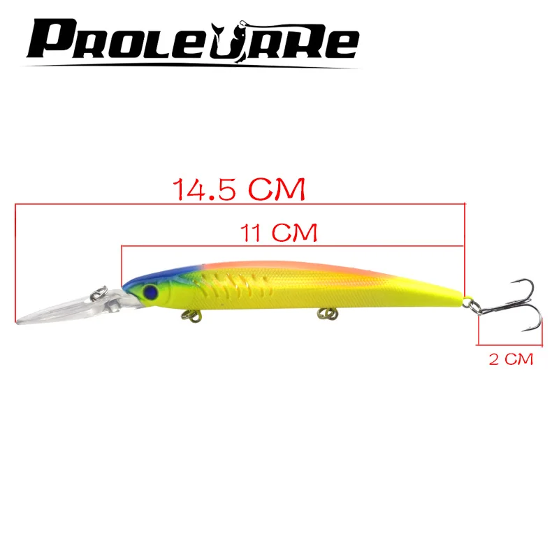 Señuelos de Pesca de pececillos que se hunden, Wobbler Artificial duro, cebos falsos Crankbait, aparejos de Pesca, 145mm, 13,8g, 1 unidad - imagen 2