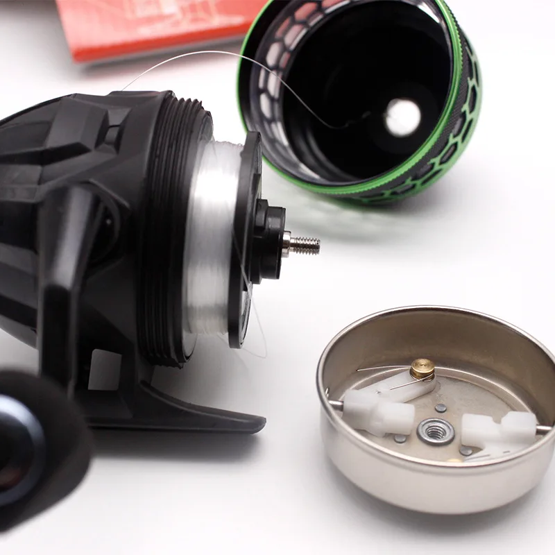 Carrete de pesca con rueda de Metal cerrada RA 25, 1 + 1BB, para caza, tirachinas, tiro con línea de nailon 0,28, 120m - imagen 3