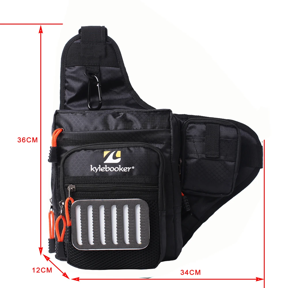 Bolso bandolera multiusos para hombre, bolsa para pescar con mosca, con señuelos, para deportes al aire libre, aparejos de Pesca - imagen 3