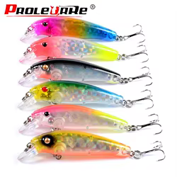 Proleurre-señuelo de pesca láser Minnow, 70mm, 6,5g, Swimbait, Wobblers con anzuelos triples, Crankbait, cebo duro Artificial, aparejos de pesca
