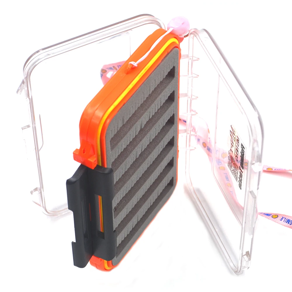 MNFT-cajas de bolsillo para pesca de trucha y mosca, doble cara, impermeables, surtido de ninfas, con moscas, caja para pesca con hendidura en el interior, 1 Uds. - imagen 3