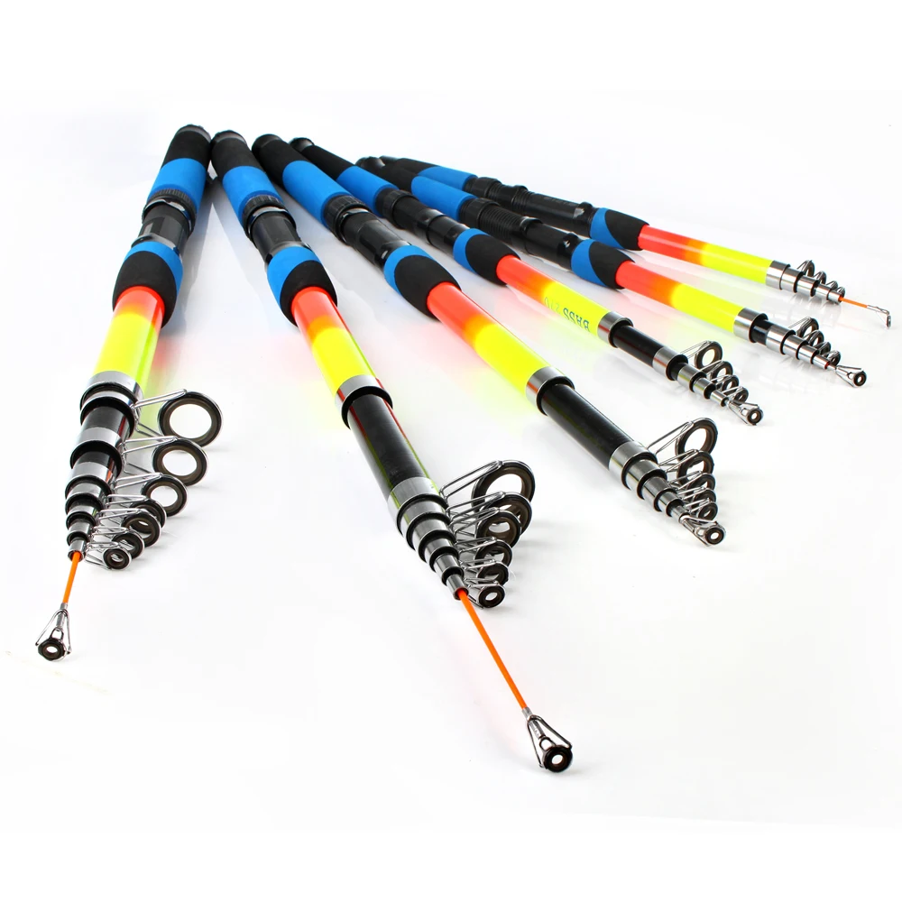 FISH KING-plástico reforzado con fibra de vidrio, 2,1 m, 2,4 m, 2,7 m, 3m, caña de pescar, aparejo de caña de pescar portabletelescópica - imagen 2