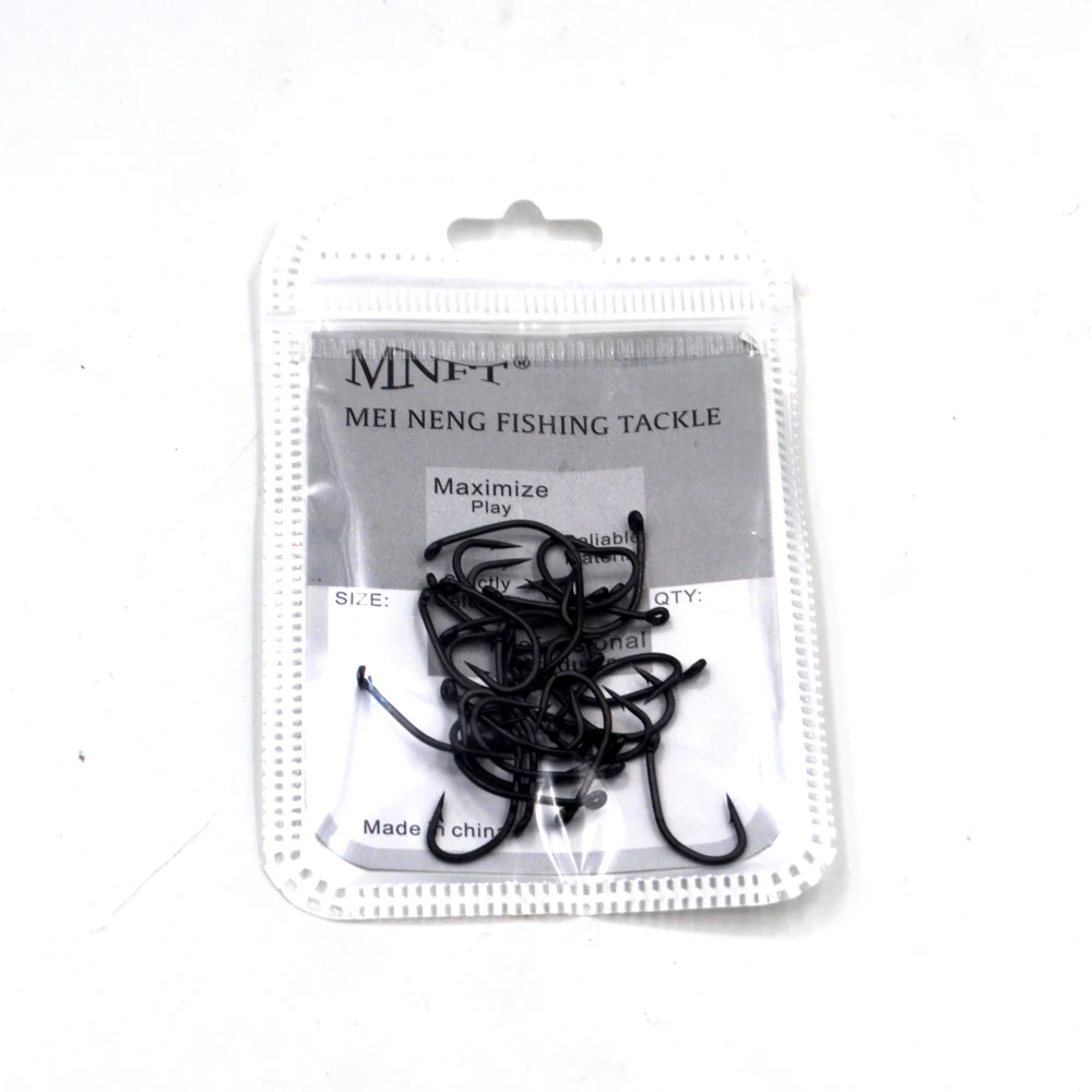 MNFT 100 unids/lote anzuelos de pesca de carpa de acero rico en carbono con púas 6 #   8 #   Ganchos revestidos con revestimiento antiadherente - imagen 4