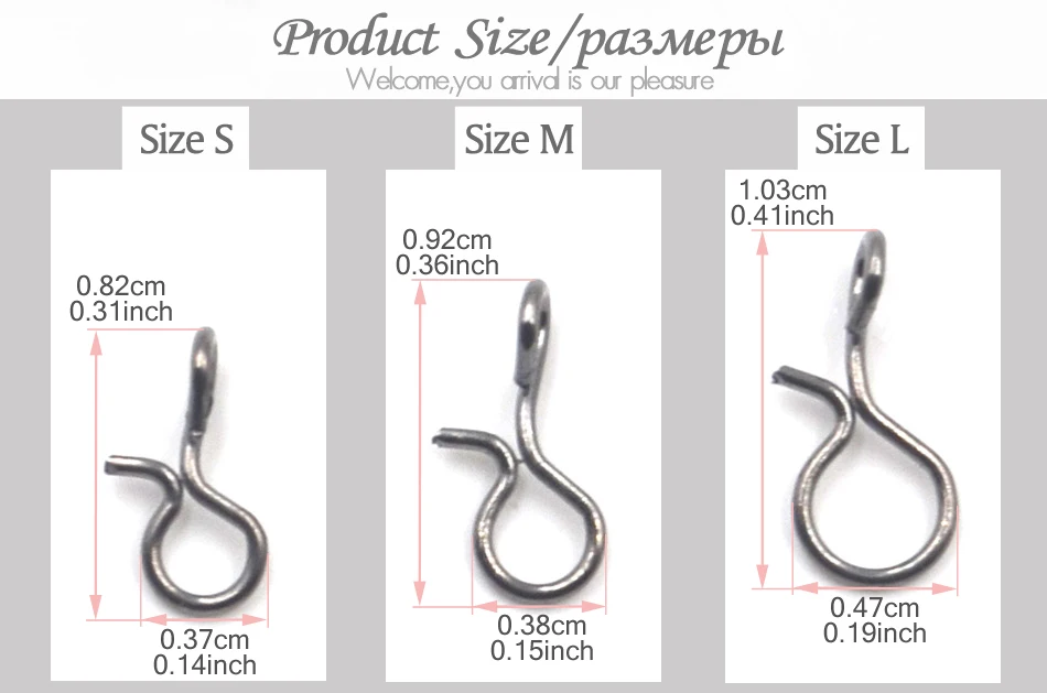 MNFT 500 Uds. Broche de cambio rápido de acero rico en carbono para anzuelo y señuelos aparejos terminales de pesca con mosca - imagen 2