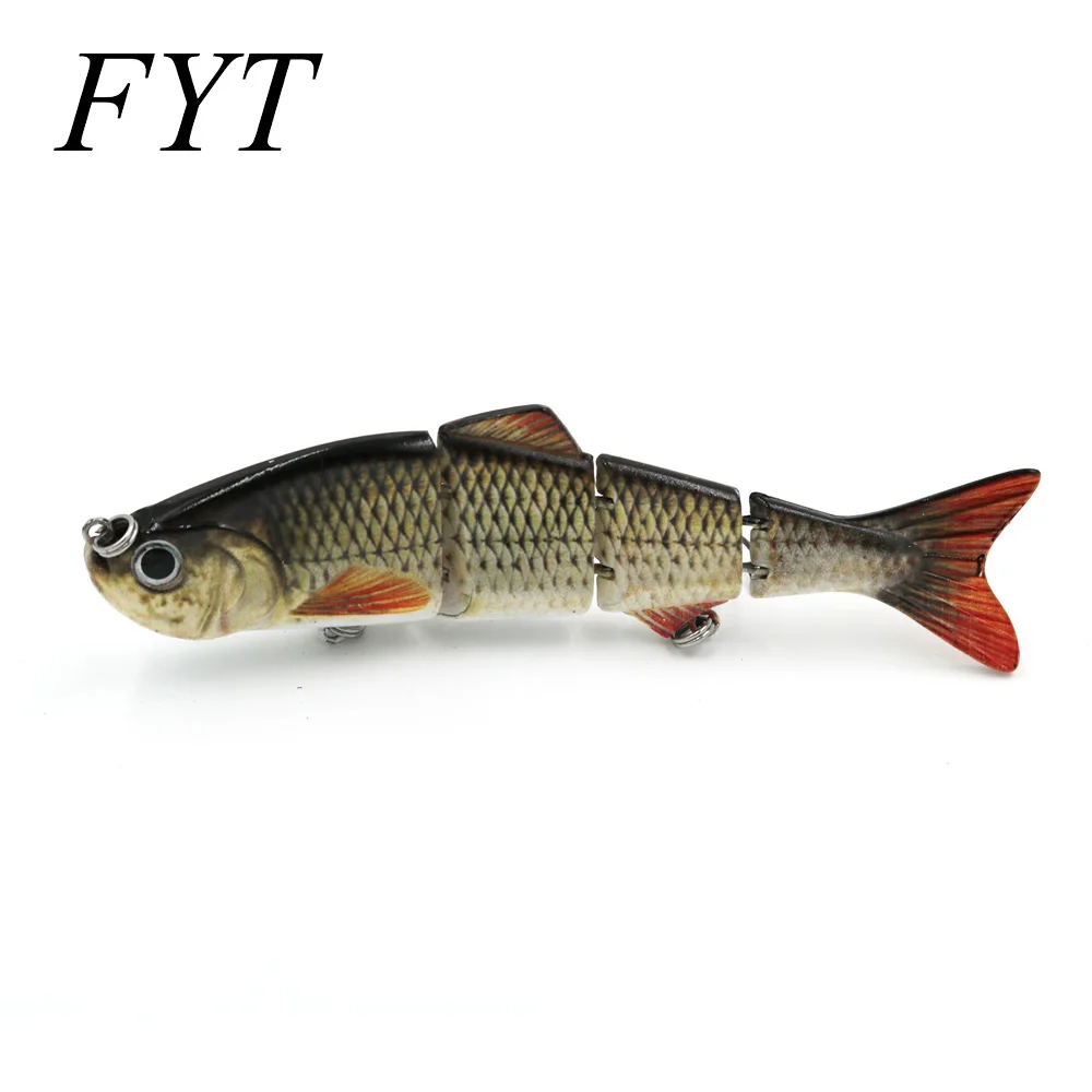 Wobblers-señuelo de pesca realista, 12cm, 19g, 4 segmentos, Swimbait, Crankbait, cebo duro lento con 6 ganchos artificiales - imagen 2