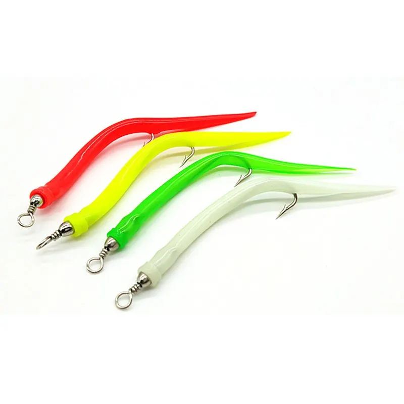 Señuelo de Pesca suave, anzuelo Artificial, anzuelo de anzuelo, tubo de Anguila, 65mm, 120mm, 140mm, 160mm - imagen 3