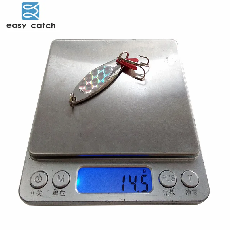 Easy Catch-Señuelos de Pesca de Metal duro, anzuelos de pesca en agua salada, plantilla de plata, cebo giratorio para trucha, 1 unidad, 15g - imagen 3