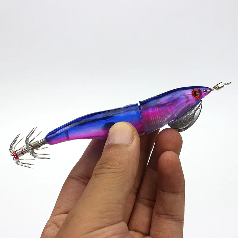 Anzuelo de calamar con batería reemplazable, cebos electrónicos LED para camarones, cebo duro, señuelo falso, equipo para atrapar pulpo, accesorios, 8 Uds. - imagen 3