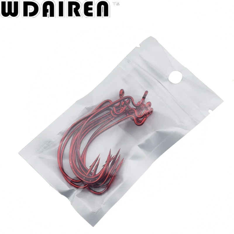 WDAIREN-anzuelos de manivela de vientre ancho, aparejos de pesca Texas Rig, cebo de gusano, anzuelo de pesca oceánico, WD-488 de pesca en barco, 20 unids/lote - imagen 4