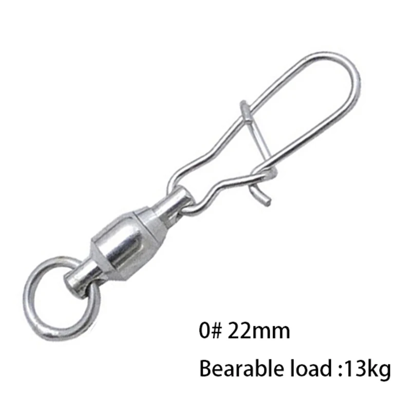 10 Uds./rodamiento de bolas giratorio de pesca con bonito broche plateado de acero inoxidable conector de señuelo de pesca duro accesorios aparejos - imagen 3