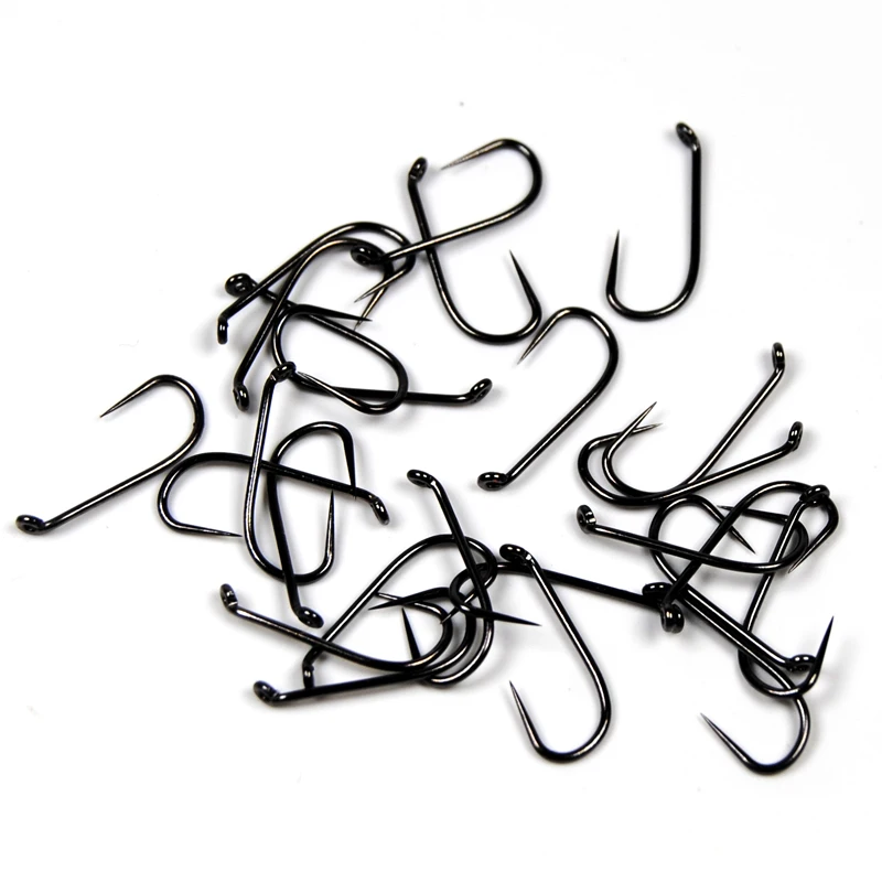 Bimoo-anzuelos para moscas húmedas de tamaño 10, 12 y 14, punta afilada con acabado en níquel negro, 25 unids/lote - imagen 3