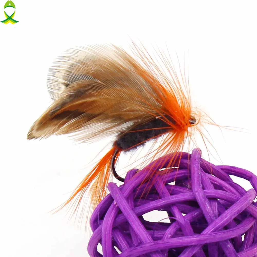 Juego de anzuelos de mariposa de colores para pesca, cebos de mosca seca, insectos, con pluma, 12 unids/set - imagen 4